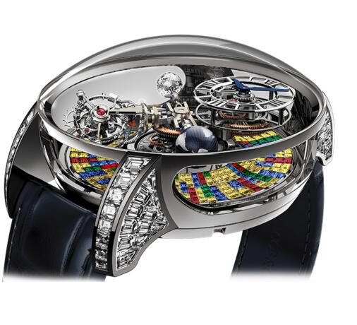 Review Jacob & Co ASTRONOMIA TOURBILLON RANGE BAGUETTE ARLEQUINO AT.800.30.BD.UB.A Replica watch - Click Image to Close